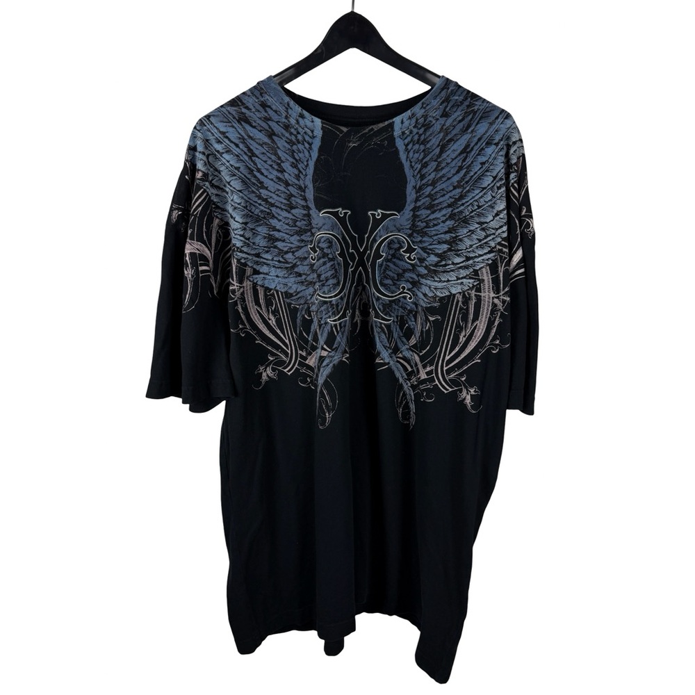 Mens Y2K Xtreme Couture Angel Wings Grunge Punk Style Graphic Shirt Size 3XL
